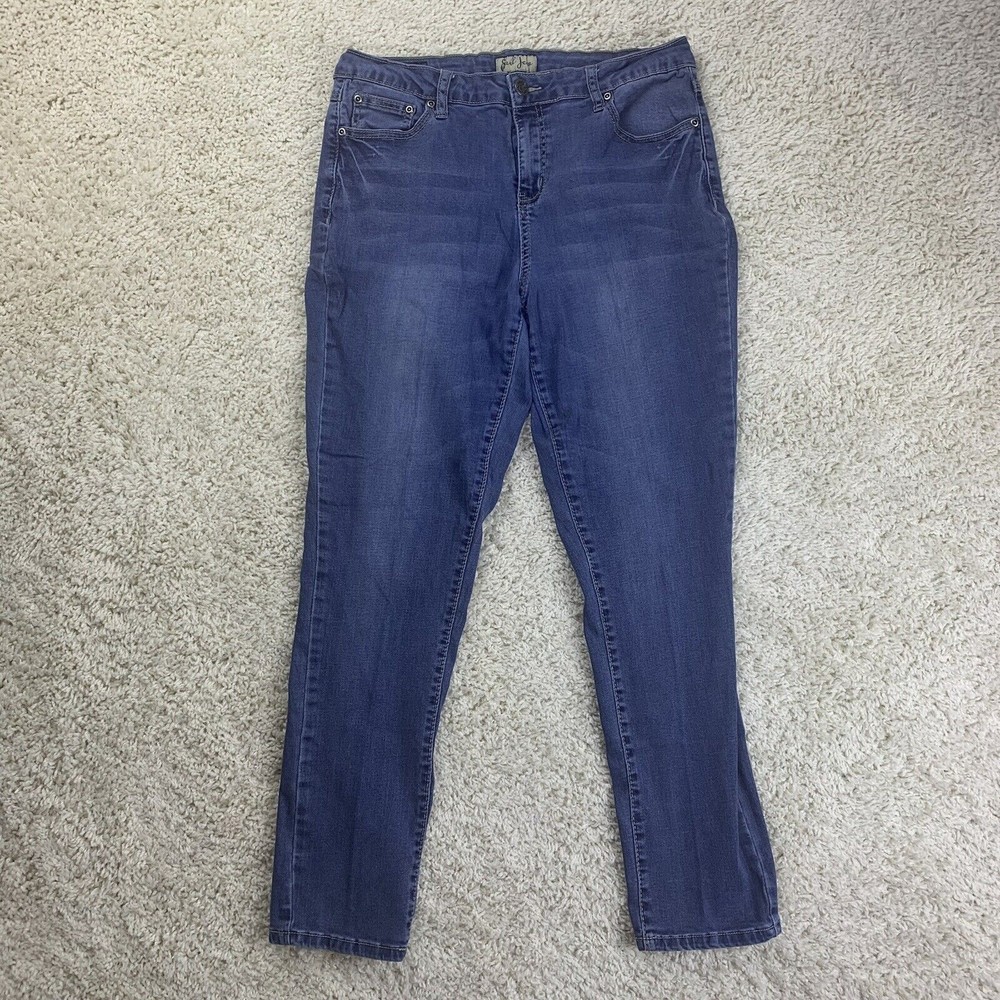 Earl Jeans Skinny Med Wash Blue Stretch Denim Size 12 Measure